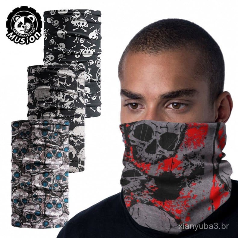 Máscara de Halloween à prova de poeira Musion, Máscara de Fantasma, Máscara de Caveira, Bandana com Proteção Solar SPF 3