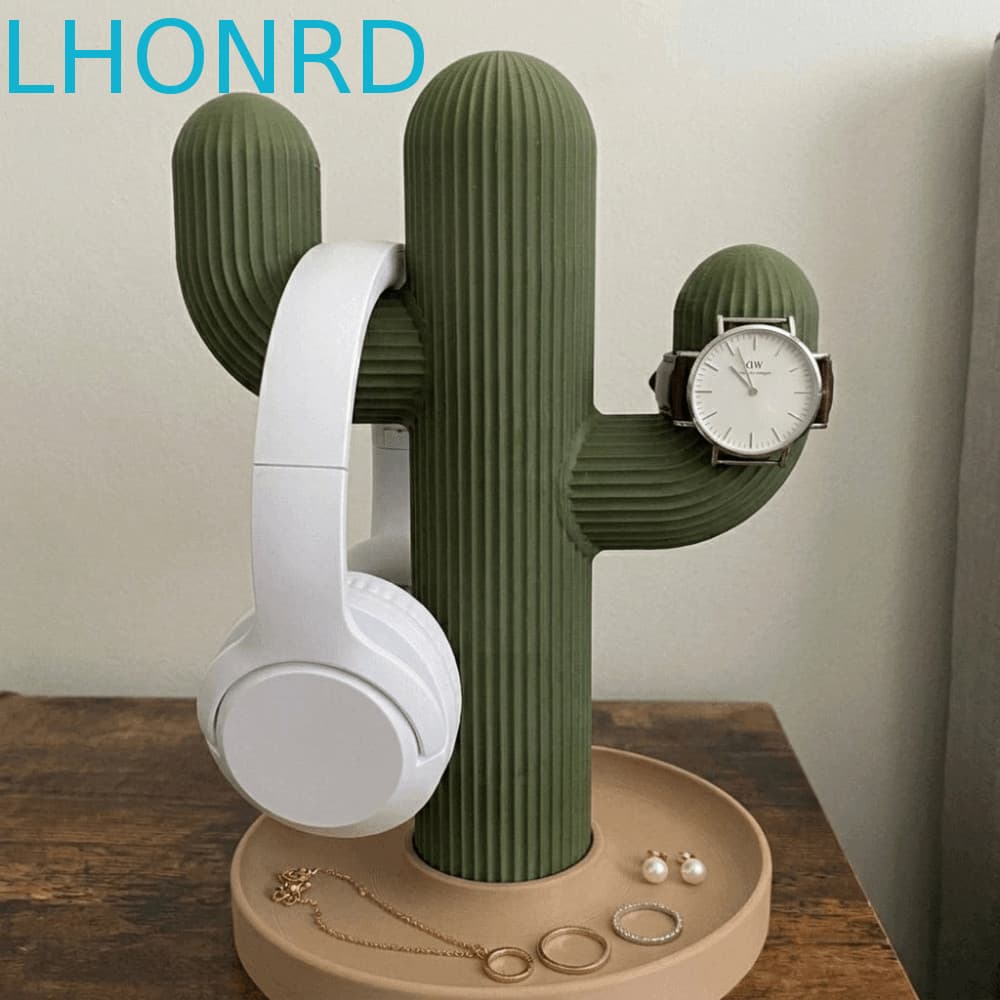 Organizador De Armazenamento De Mesa LHONRD , Ornamento Cacto Simples Multifuncional , Suporte De Fone De Ouvido Impress