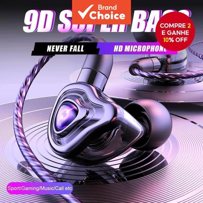SPRISE Fones de Ouvido Com Fio Tipo-C e 3,5mm 9D Surround Bass Intra-Auriculares Redução de Ruído Fones de Ouvido Com