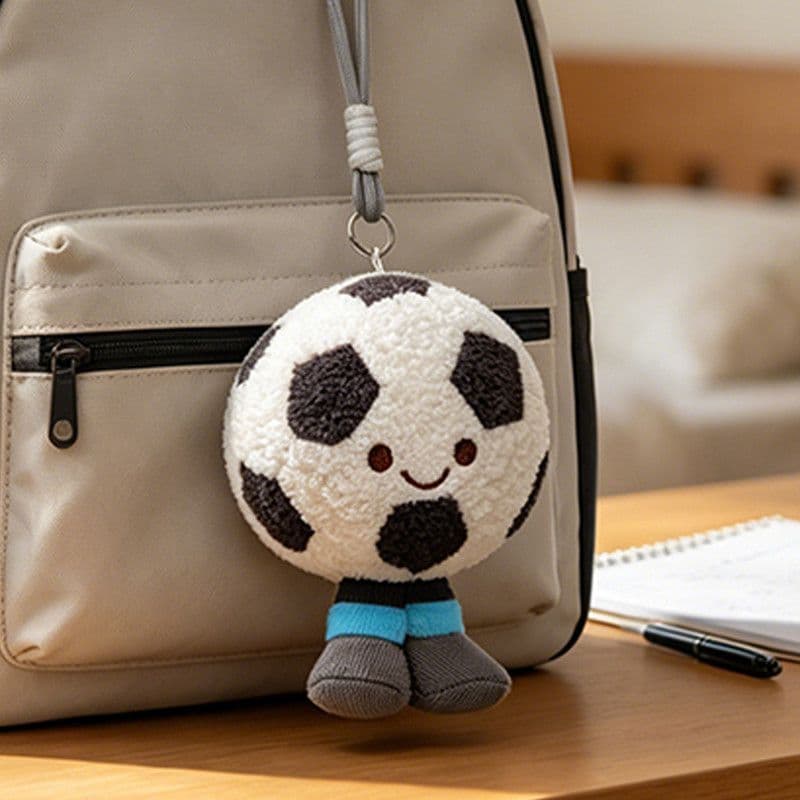 Preto branco futebol boneca brinquedo de pelúcia basquete simulação boneca chaveiro pequeno pingente mochila pingente pr