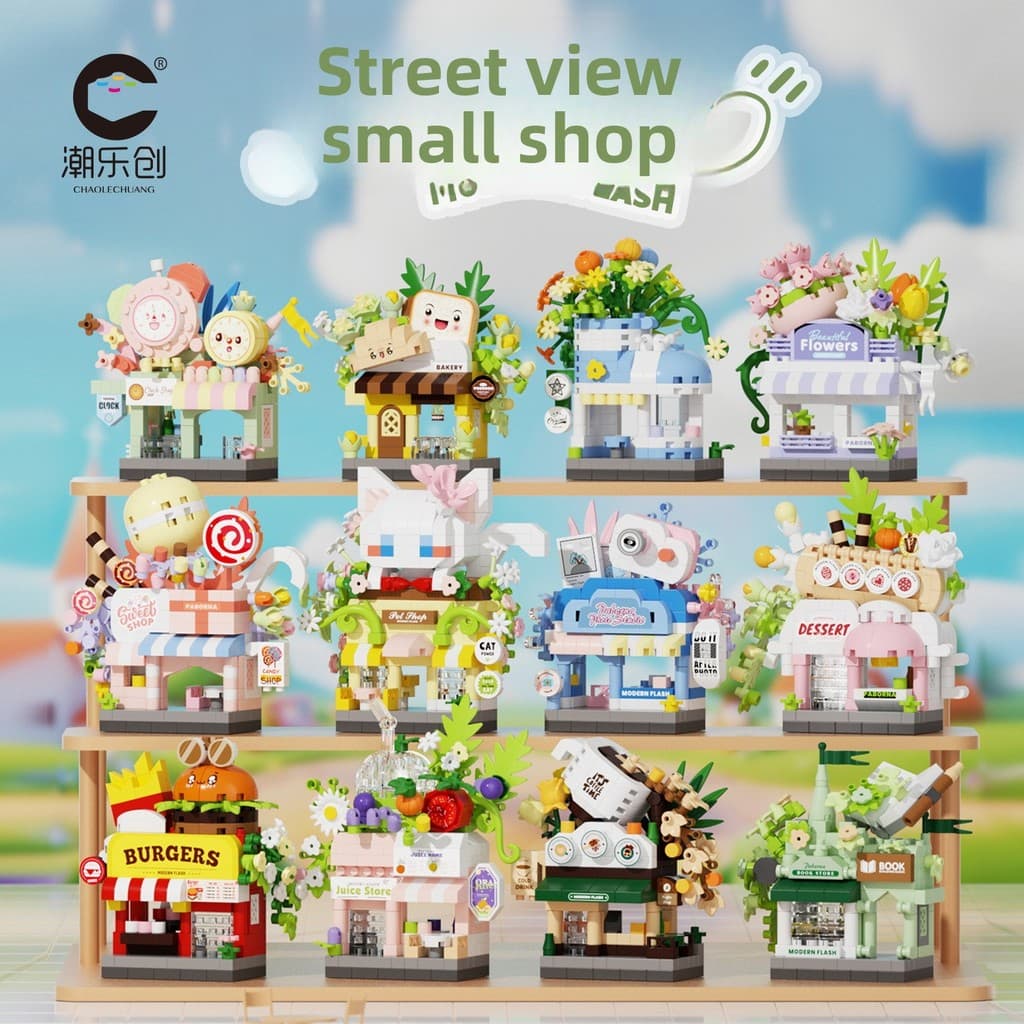 Blocos de Montar Rua da Cidade DIY Presente Educativo Brinquedo para Crianças