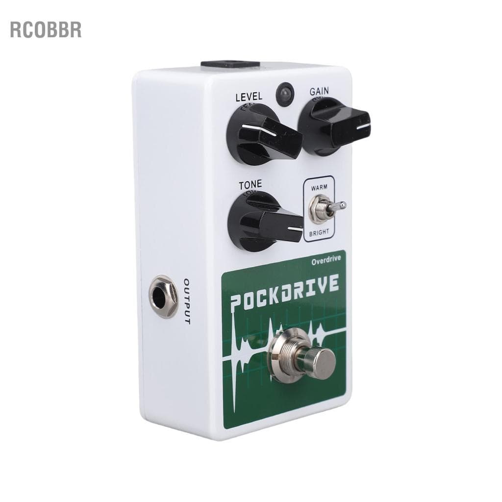 Rcobbr Pedal de efeito de guitarra overdrive de metal com 2 modos de tom Botões de controle de ganho de nível quente e