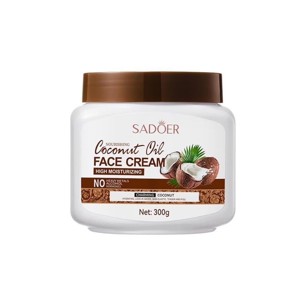 2 Pacotes de Creme Facial Hidratante e Nutritivo com Óleo de Coco SADOER, Hidratante Facial, Loção Hidratante para o Ros