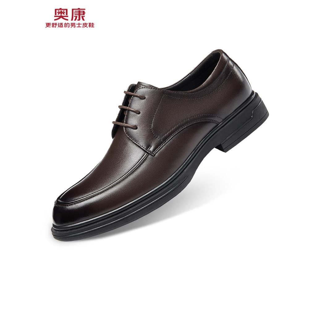 Okang sapatos masculinos de couro genuíno sola macia combinando terno Formal de negócios preto sapatos masculinos de tra