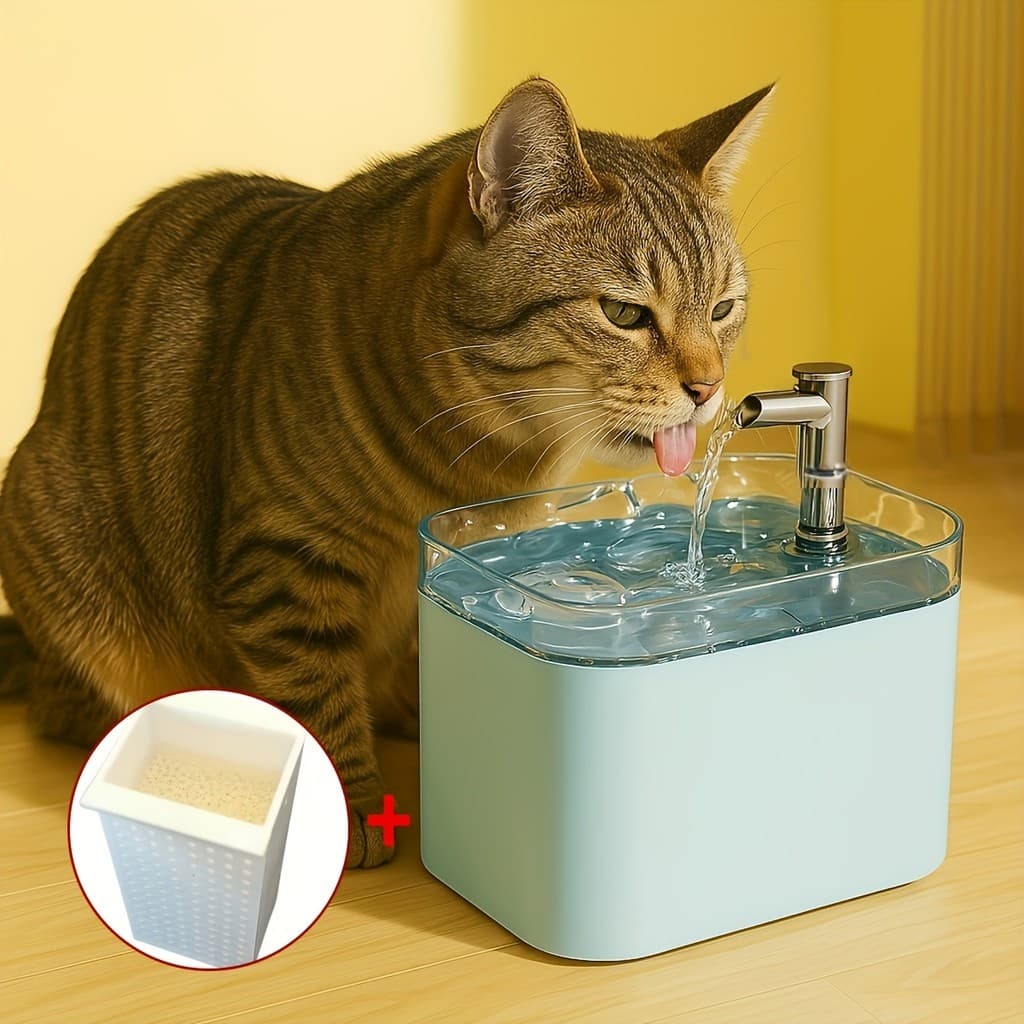 1 peça estilo aleatório 1.5L dispensador de água para gatos fluxo de circulação automático fonte potável água viva fonte