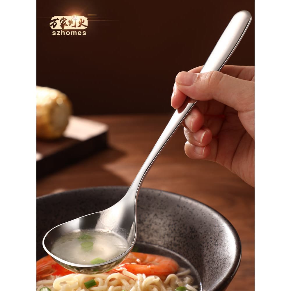 304 colher de aço inoxidável colher de beber colher de Ramen colher de sopa colher de Congee estilo japonês alça longa a