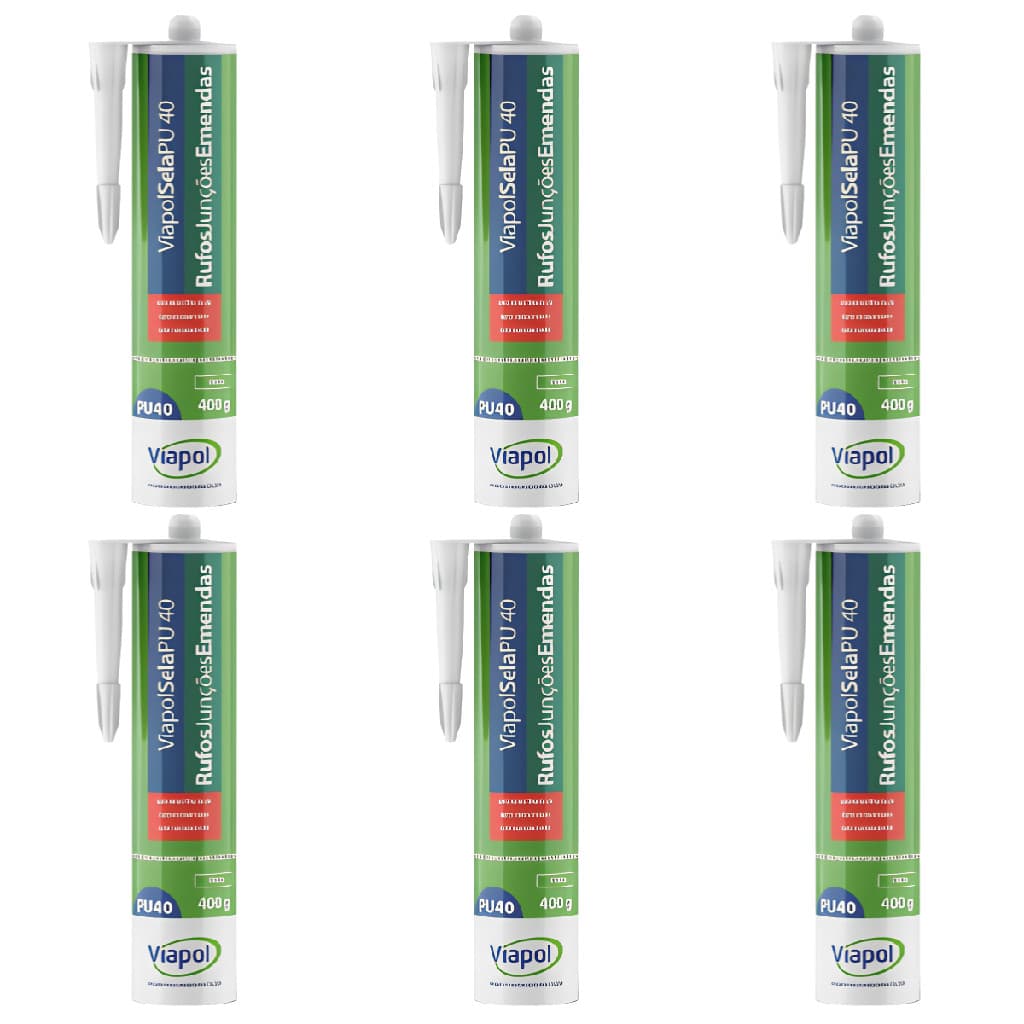 Kit c/6 ViapolSela PU40 Cinza CT 400G V0918287