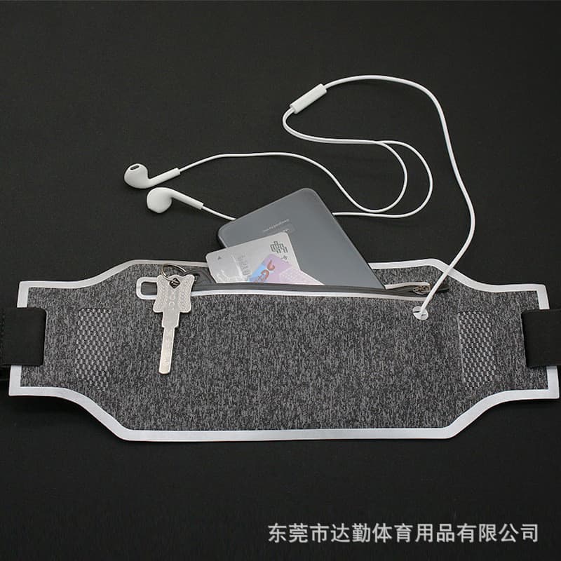 Bolsa de cintura ultrafina para esportes ao ar livre, Material elástico de Lycra, à prova d'água, bolsa de cintura para