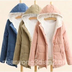 Casaco Quente De Inverno Feminino Jaqueta Com Capuz Agasalhos Finos Casacos De Veludo Mais Grossos .