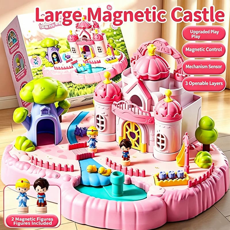 Educação Infantil Simulação Jogar Casa Magnética Sonho Jardim Castelo Princesa Jogo De Bonecas Modelo Magnético Menina B