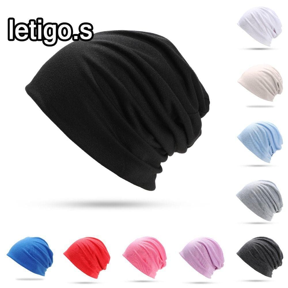 [LETIGO] Gorro De Malha , Leve De Hip-Hop Desleixado , Boné De Corrida Elástico Respirável De Cor Sólida