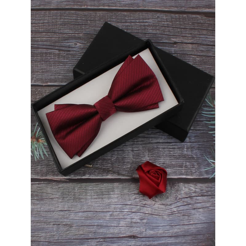 Borgonha sarja escura gravata borboleta casamento noivo padrinhos camisa terno arco negócios Casual fogão