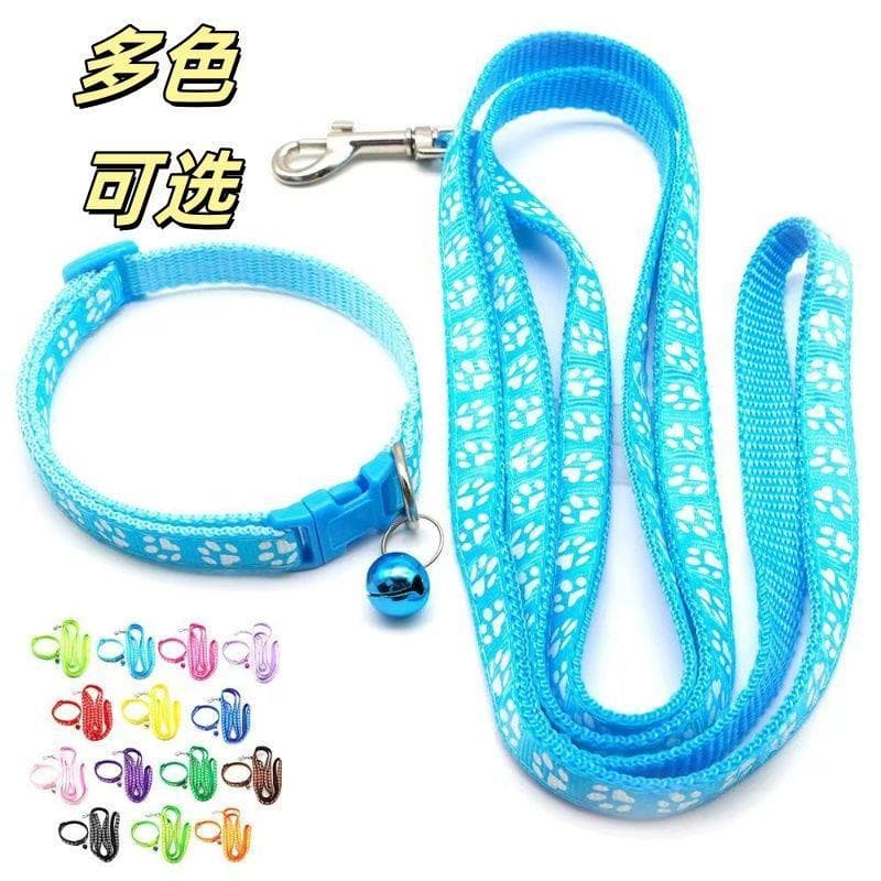 Trela do cão sino trela colar Pet corrente cão andando pequeno conjunto pegada pequeno médio pequeno gato trela