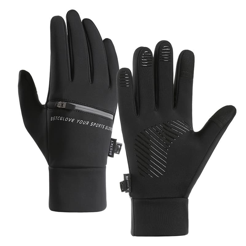 Luvas esportivas para ciclismo ao ar livre, outono inverno, à prova de vento, à prova d'água, lã, quente, tela sensível