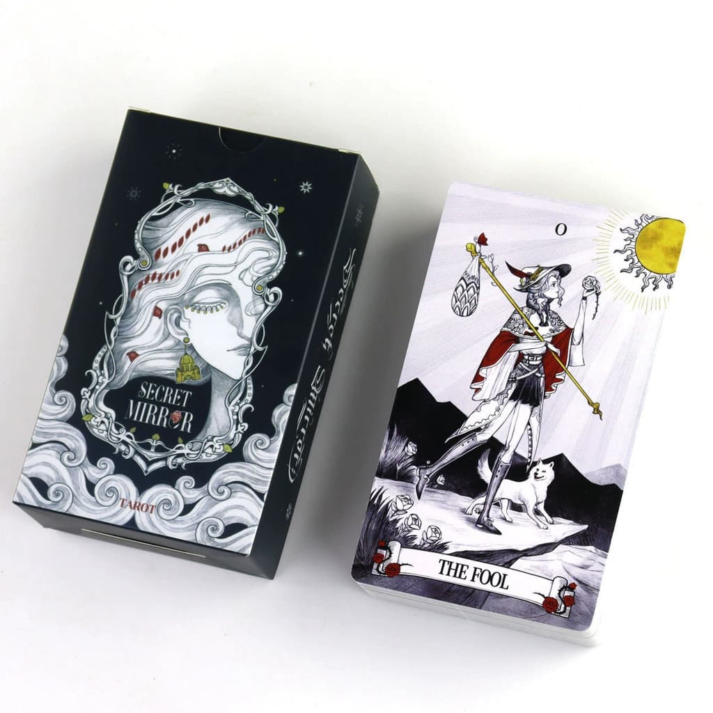 Secret Mirror Tarot Arte Feminina Tarô Em Símbolo Rico Com Monocromático