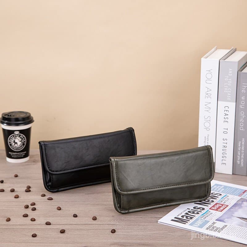 [Promoção] Carteira masculina retrô elegante de comprimento médio, bolsa clutch vintage versátil e moderna para jovens,