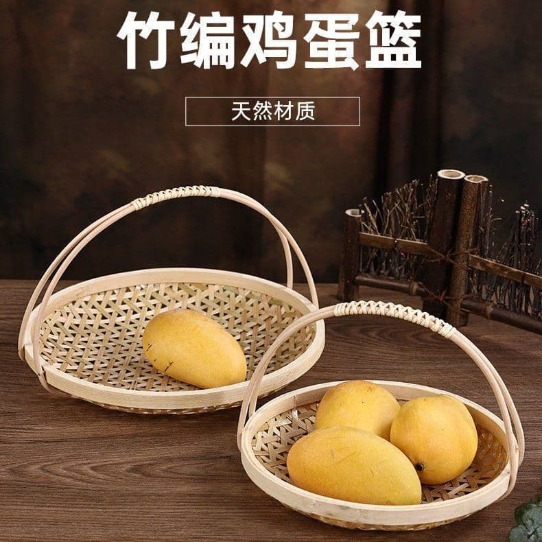 Decorações de noivado cesta de frutas tecido de bambu prato de frutas prato artesanal Multi-camada cesta de armazenament