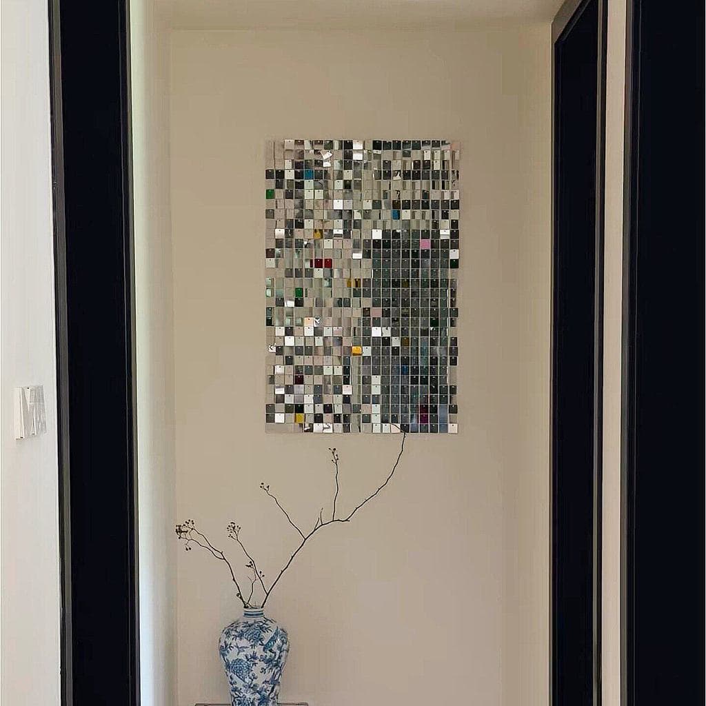 Xiaohongshu venda quente criativo estilo DIY placa lantejoulas entrada sala de estar grande fundo branco parede pintura