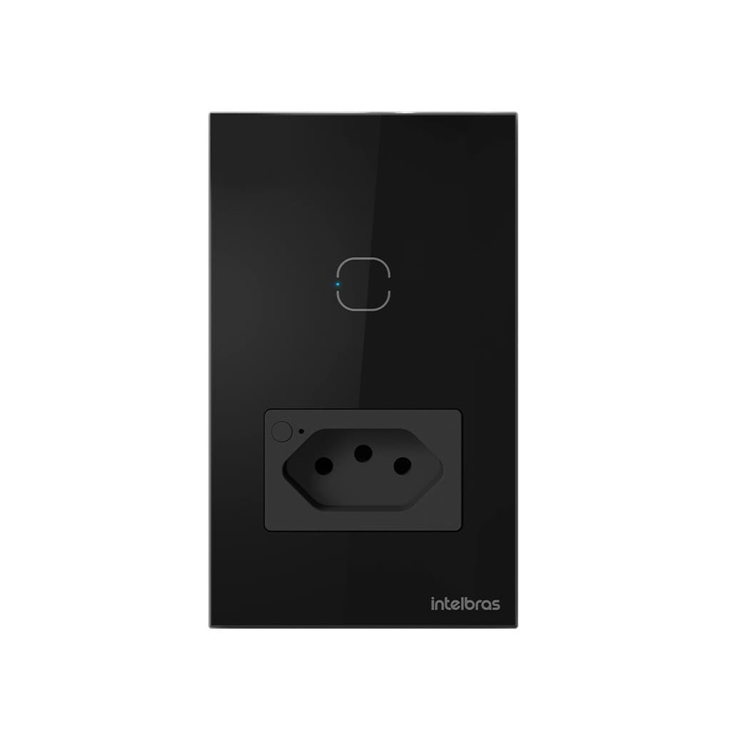 Tomada com Interruptor inteligente Wi-Fi Touch Preto ETW 1011 Intelbras