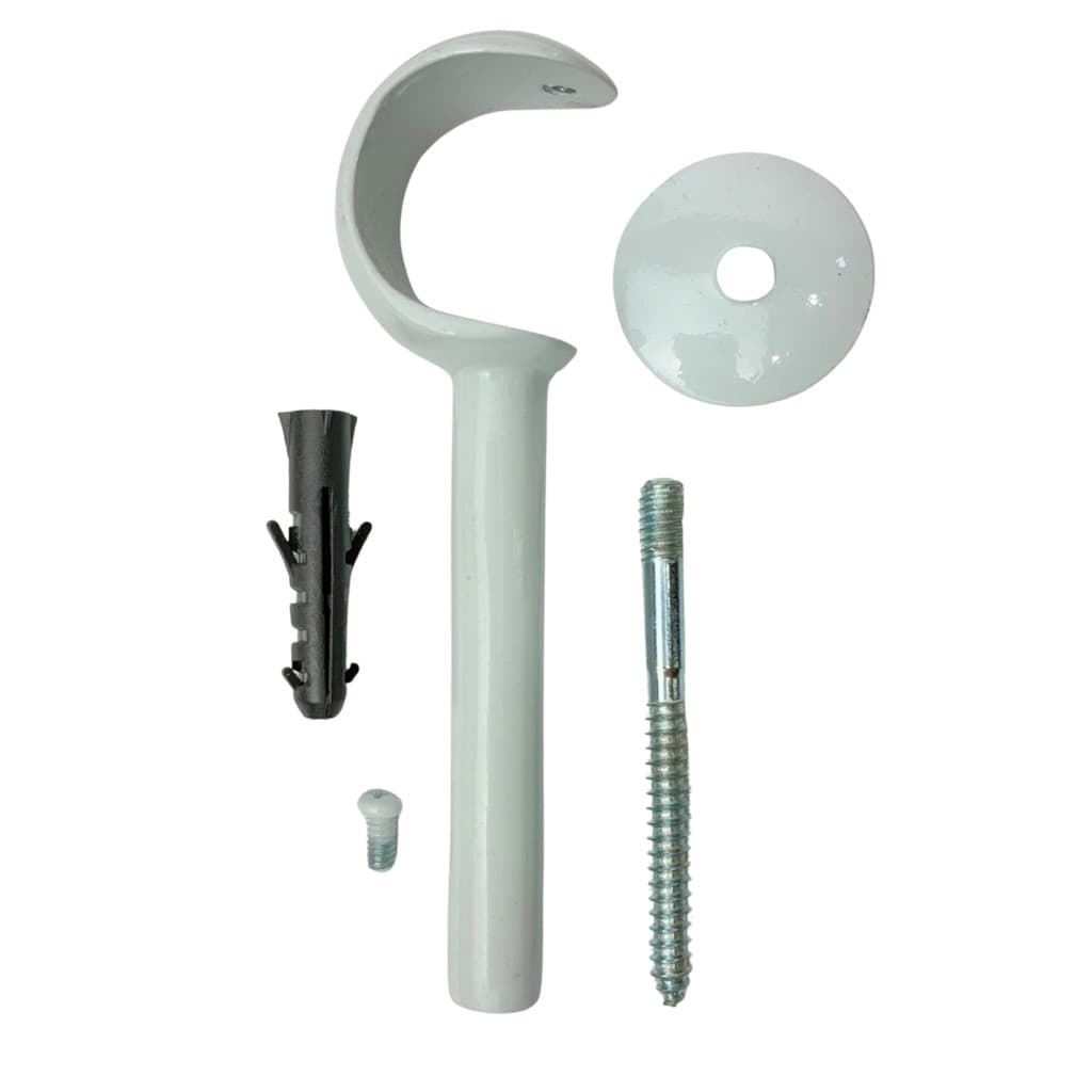 Suporte Alongado Para Varão de Cortina 28mm Alumínio Parafuso 7cm Com Sapata e Bucha Unitário