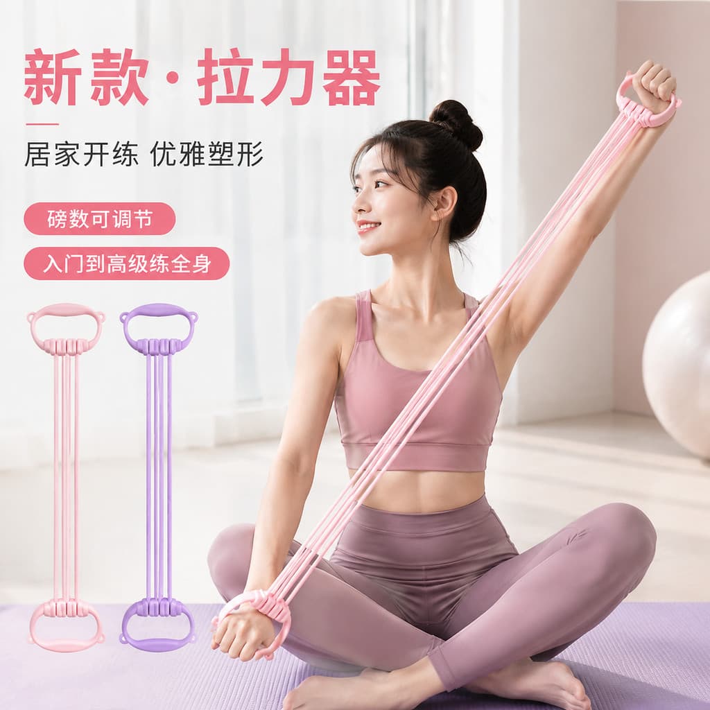 Faixa elástica elástica elástica figura 8 ajustável aberto para trás treinamento ferramenta útil tensor casa Fitness Yog