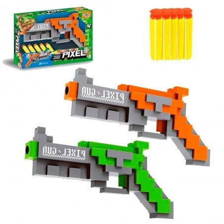 Brinquedo Pistola Pixel Gun Arminha Lança Dardos Mini Craft
