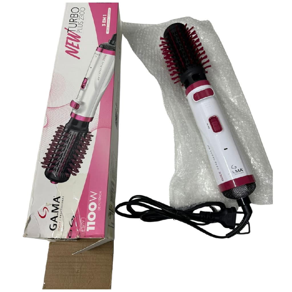 Produto de Vitrine: Escova Rotativa Gama Italy New Turbo Plus 2300 3 Em 1 Escova Alisadora Secadora Giratória