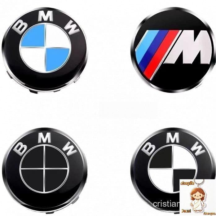 4 Peças Adequadas para Calota de Roda BMW 68mm Azul, Branco, Preto e Logotipo de Plástico 56mm