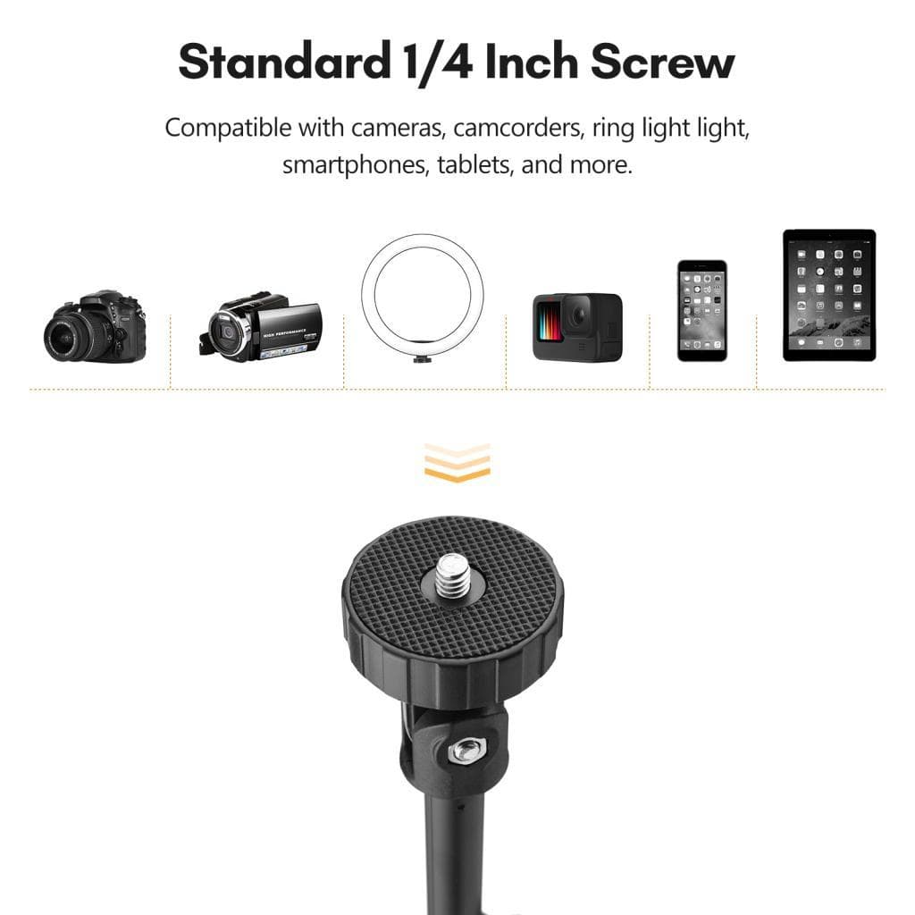 KINGJOY FL019S Suporte de luz multifuncional para fotografia de tripé em liga de alumínio resistente com orifício de