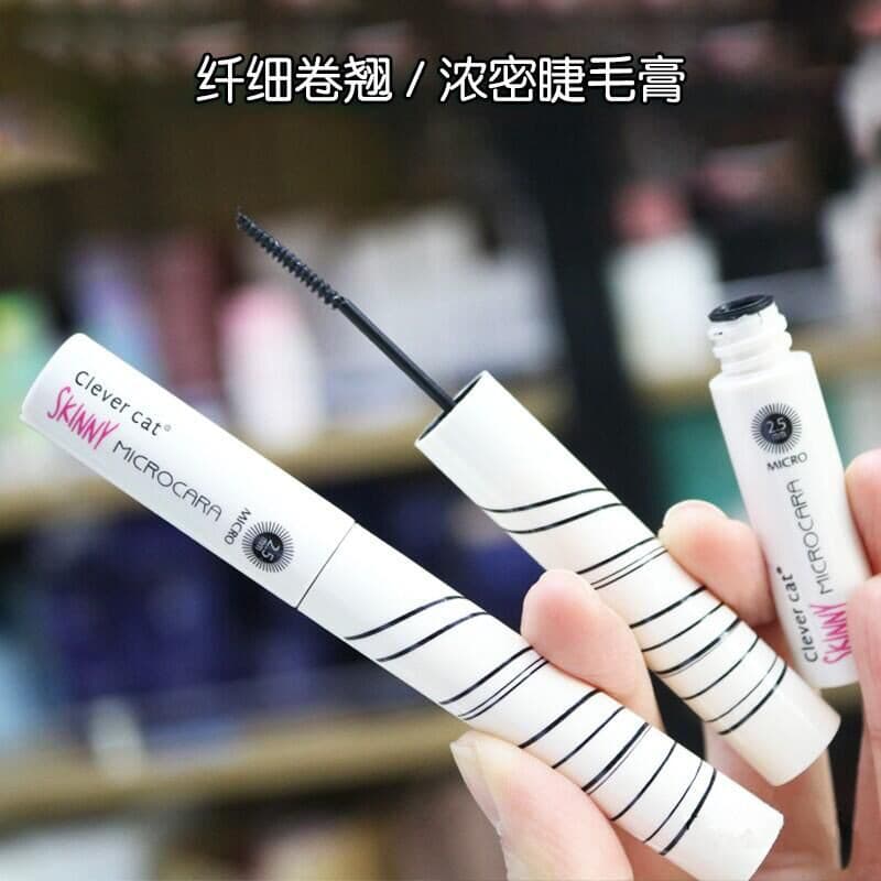 Inteligente um gato rímel 2.5mm pequena cabeça de escova à prova dwaterproof água grosso longo Curling rímel cabeça fina