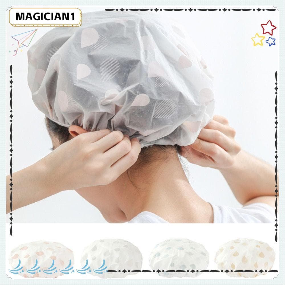 Toucas De Banho Impermeáveis MAGICIAN , Touca De Cabelo Espessada Com Design De Camada Dupla Secagem EVA