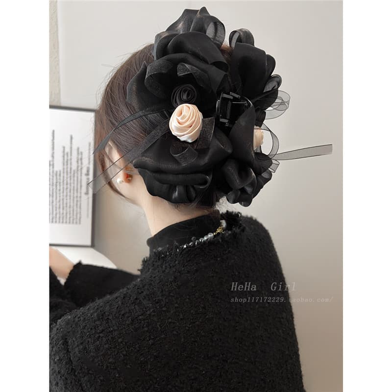 Preto branco rosa arco tamanho grande grampo de cabelo volta cabeça Volume de cabelo fofo grampo de cabelo feminino High