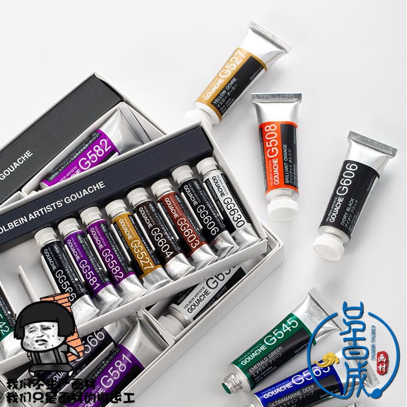 Holbein Holbein Tinta Aquarela Opaca 12 Cores 24 Cores 15ml Conjunto de Pigmento Guache 18 Cores 5ml