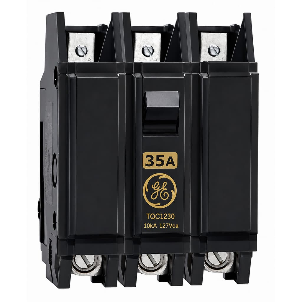 Disjuntor Termomagnetico Tripolar TQC Preto Nema 3x35A GE