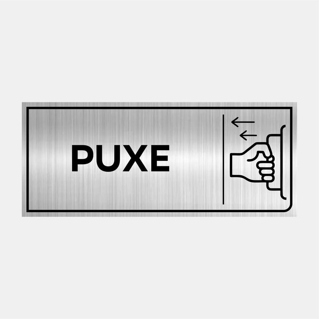 Placa Identificação Sinalização Porta PUXE 24x10cm