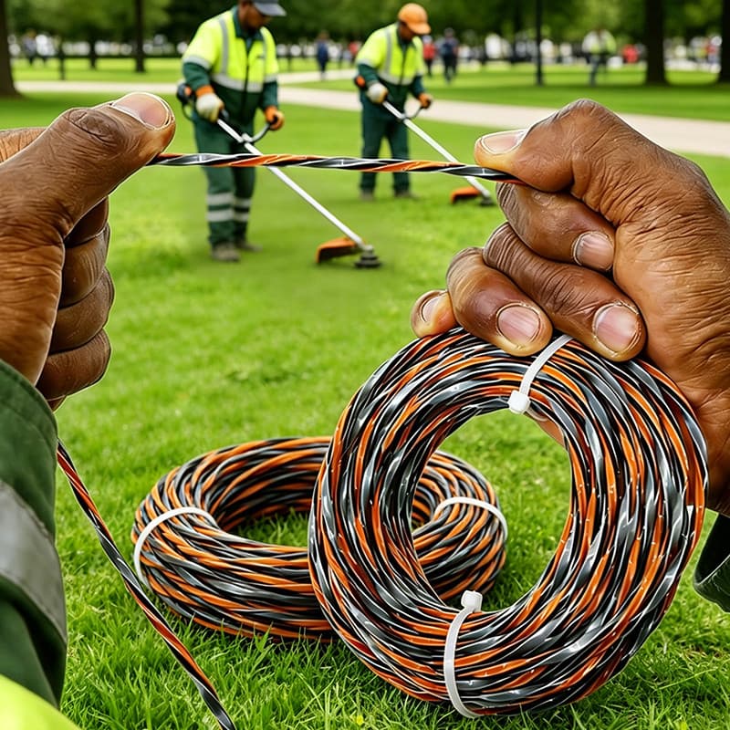 2 Rolos 3.0mm Linha De Aparador De Nylon Torcido 15m Corda De Corte De Grama Resistente Ao Desgaste Para Cortador De Esc