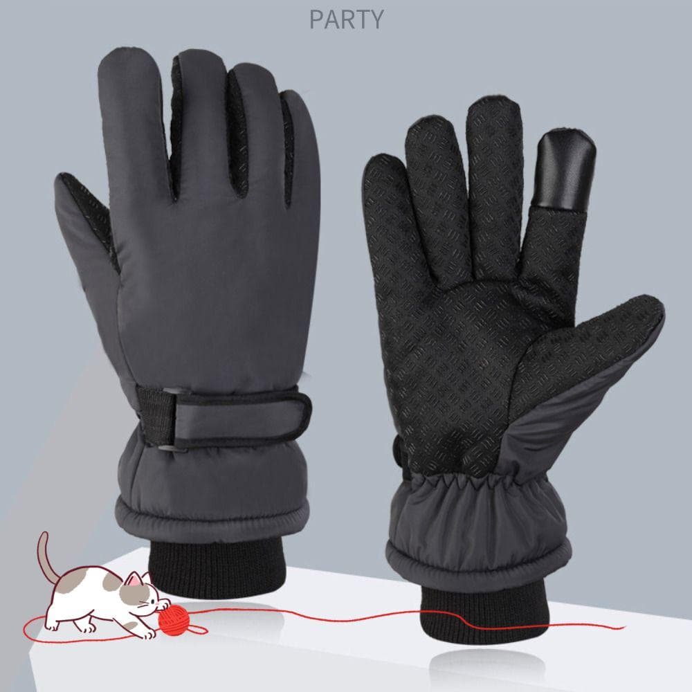 Luvas Quentes De Inverno De Pelúcia Para Festa , De Esqui Espessadas À Prova D'água Neve Térmicas Com Isolamento Térmico