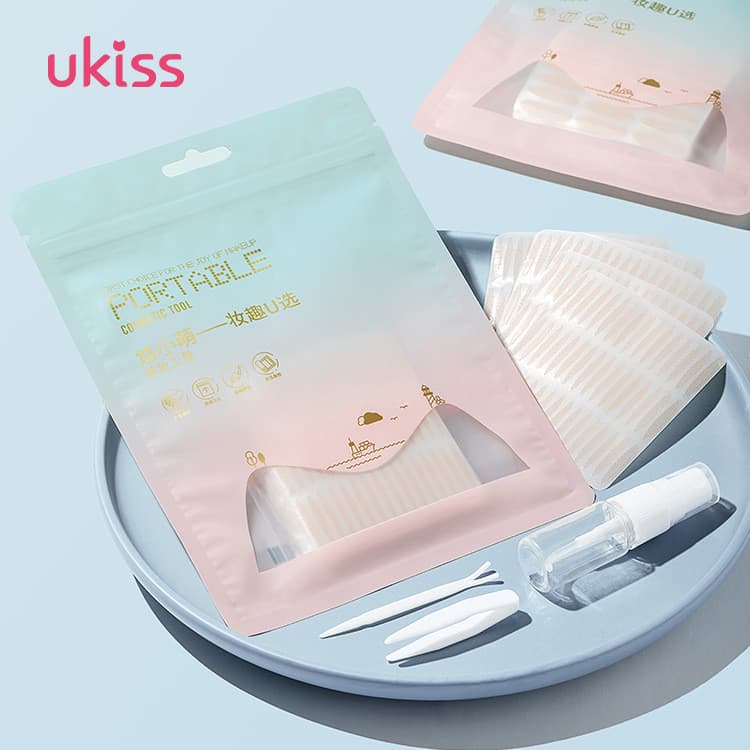 UKISS malha renda dupla pálpebra adesivo Natural sem costura inchado olho espuma invisível de longa duração único lado d