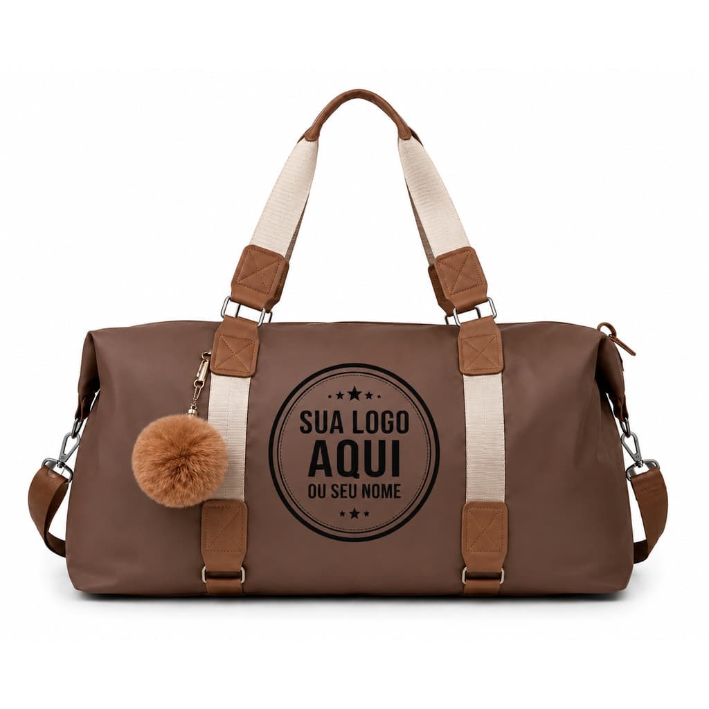 Bolsa Esportiva Personalizada Nome Logo para Academia Viagem Passeio Treino e Rotina com Alça de Mão e Transversal Luxo