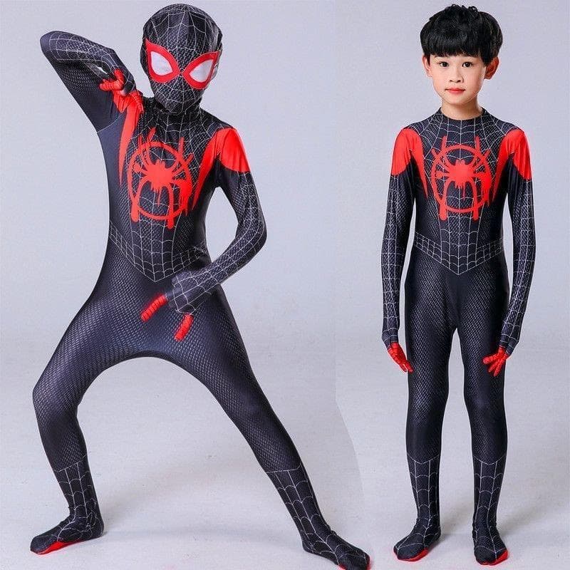 Macacão do Homem-Aranha Skinny Meninos Meninas Halloween Extraordinário Miles Aço Aranha Negra Far