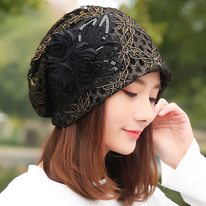 Baotou boné primavera verão estilo fino à prova de vento boné de confinamento lenço outono inverno Nightcap careca quimi