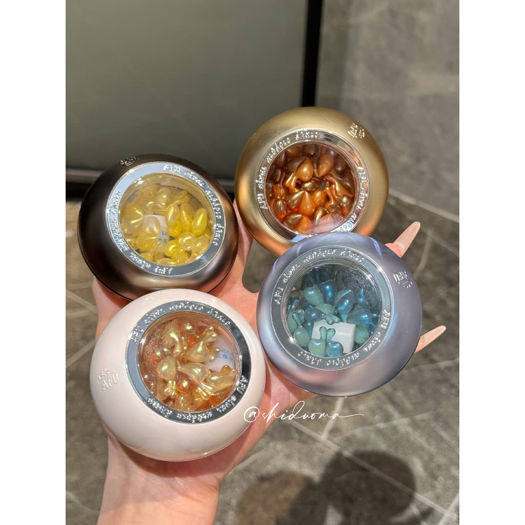 Família Maruko!Afu Essence Oil Capsule Versão Golden Ball/Aurora Double Extract Pill/Calmante Hidratante Firmador