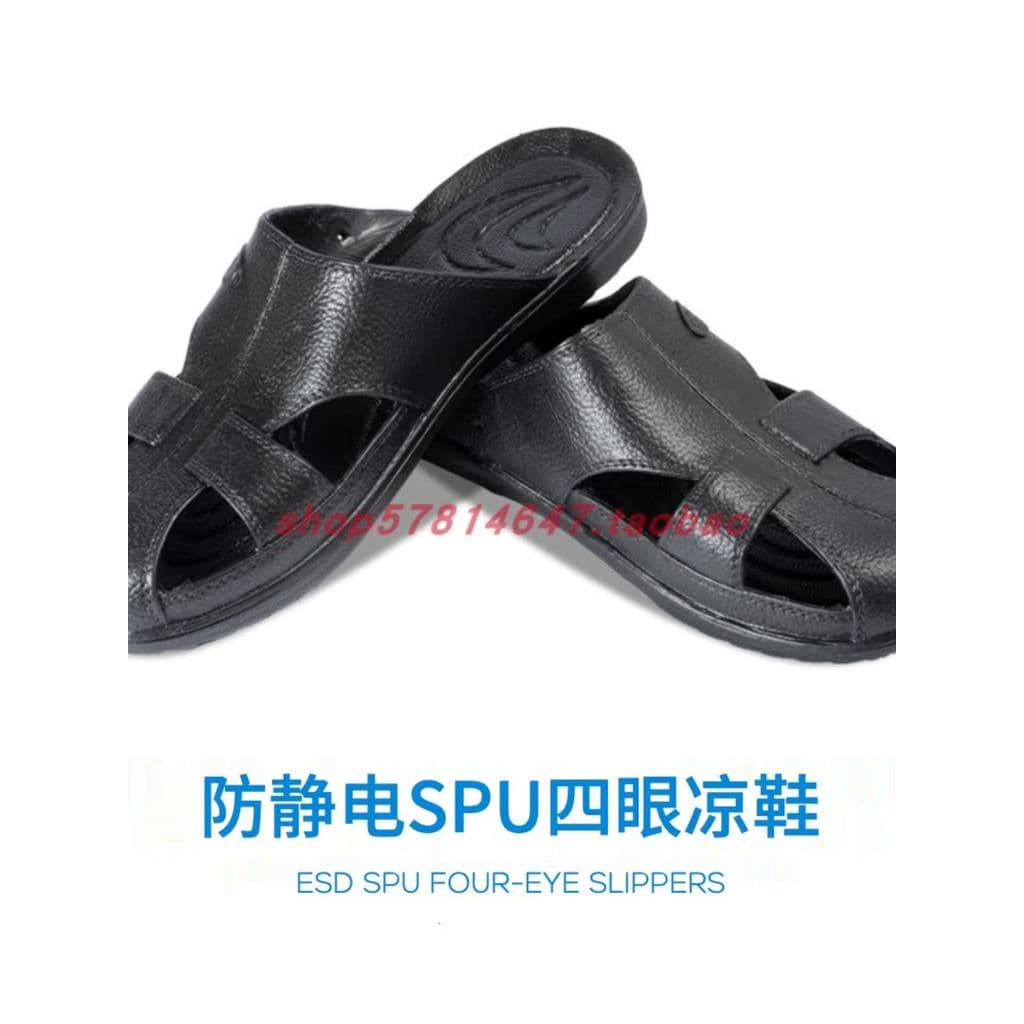 ESD Dust-Free Workshop Food Factory Sapatos de proteção Baotou Sapatos estáticos SPU ESD Chinelos de quatro olhos A-2110