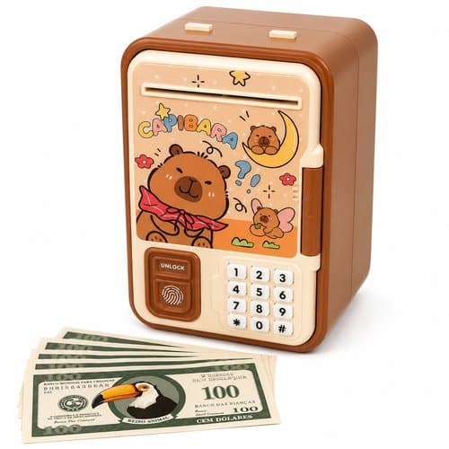Cofrinho Eletronico Infantil Com Senha Impressao Digital