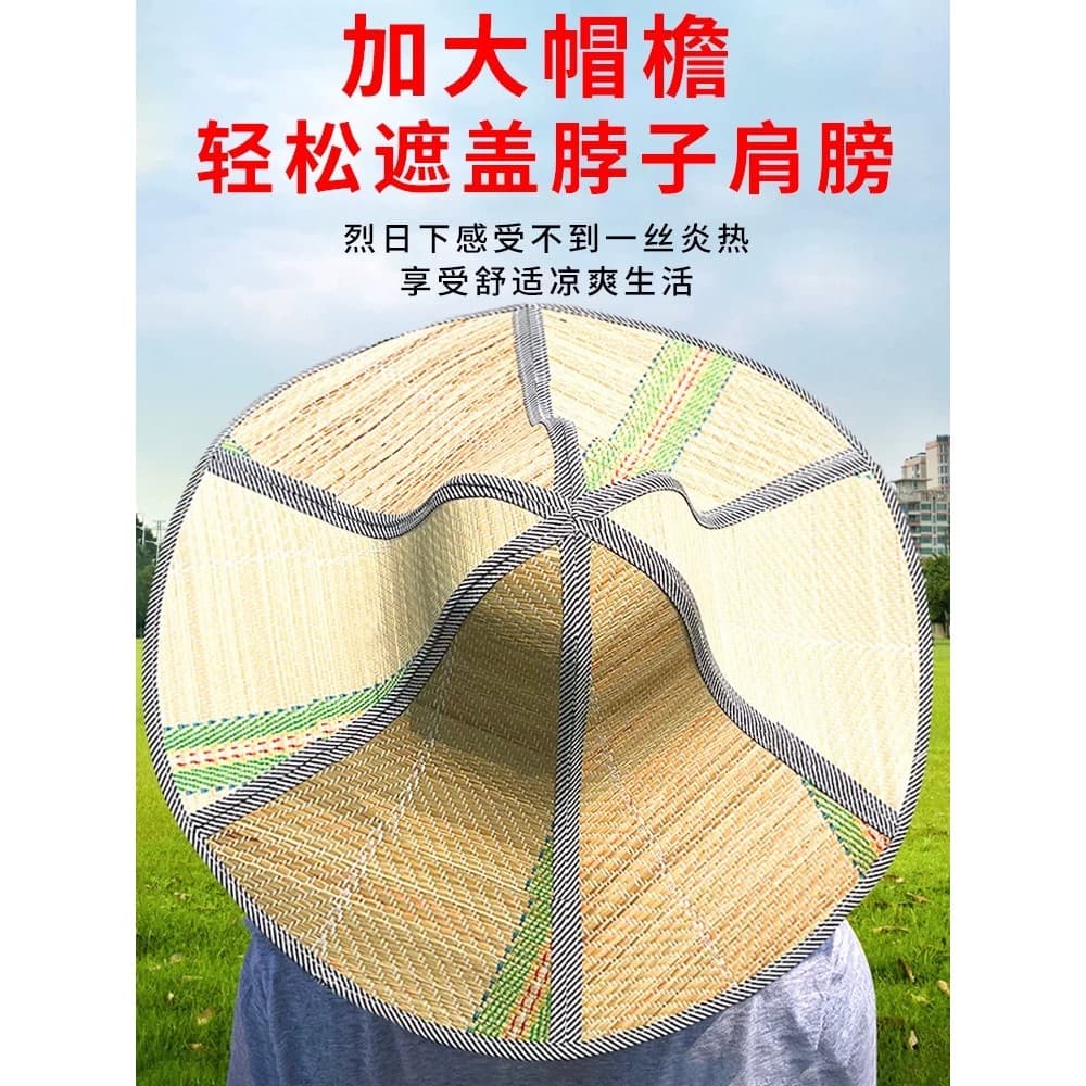 Chapéu de palha masculino protetor solar dobrável chapéu de sol grande borda agricultores subterrâneo chapéu de palha tr