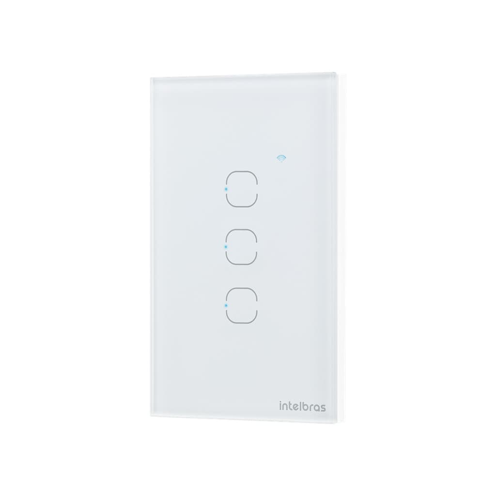 Interruptor Inteligente Wi-Fi Touch 3 teclas Branco EIW 1003 Intelbras