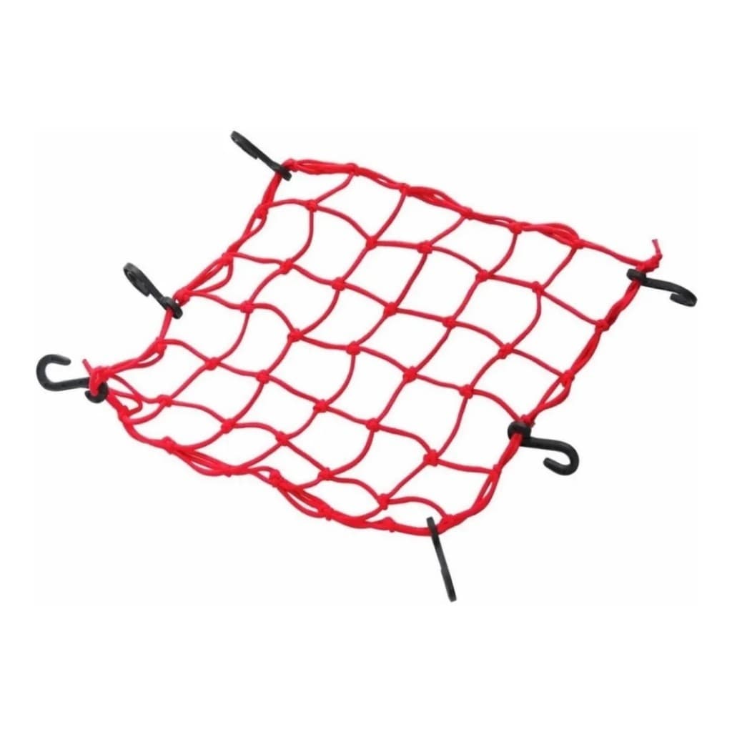 Rede Elástica 42x42 Aranha Redinha Moto Capacete Vermelho