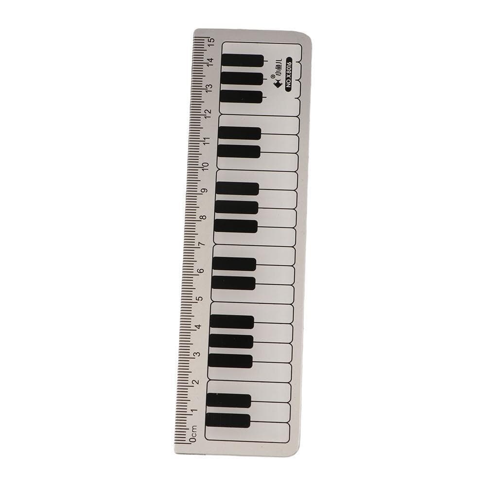 Regra De Piano Escala Criativa Régua Plástico Papelaria Material Escolar De Escritório Preto Branco Notas Musicais