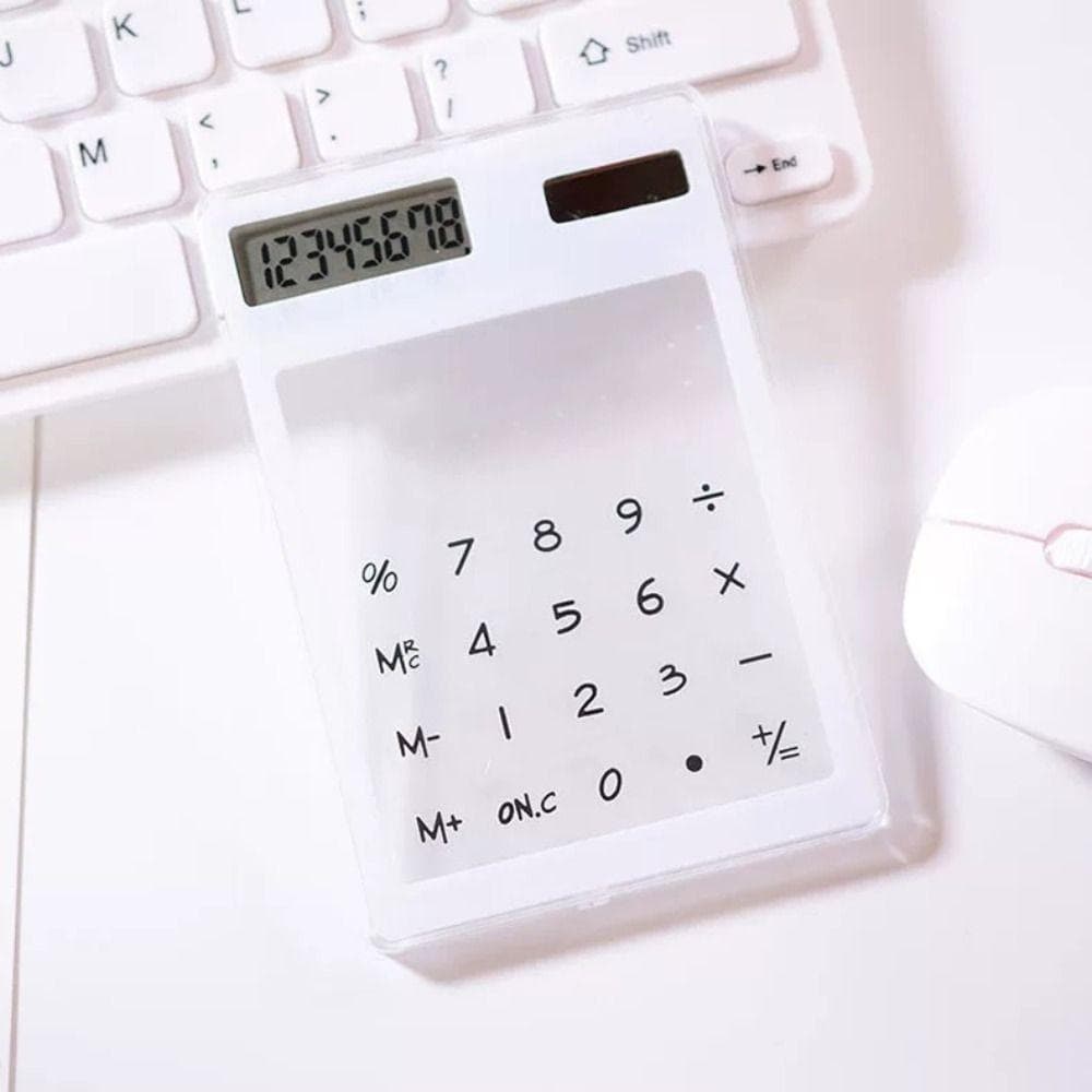 Calculatrice Solar Transparente Estudante Papelaria Bonito 1pc 8 Dígitos Calculadora Científica Eletrônica