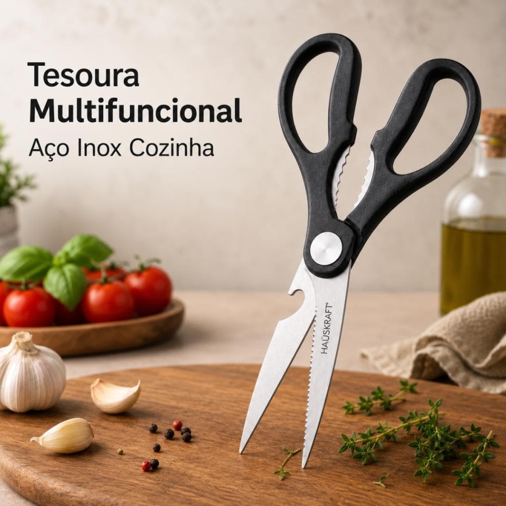 Tesoura Multifuncional Aço Inox Hauskraft